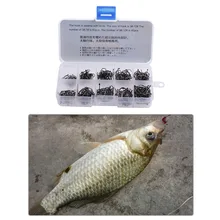 500 шт 10 размеров Ассорти заточенный для рыбалки Крючки приманки с коробкой для снастей