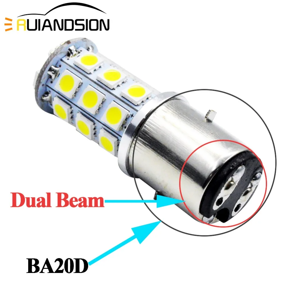 Биксенон LED BA20D Мотоцикл головной светильник лампочка 800Lm 12 В Led лампа скутер