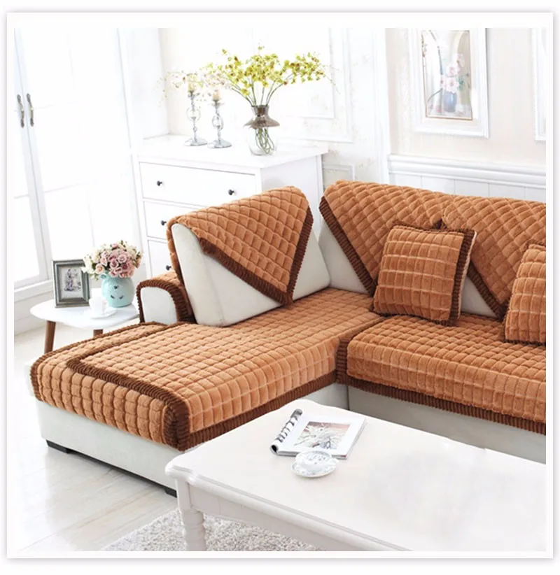 Кофейный бежевый плед стеганый чехол для дивана секционный диван Чехлы Для Мебели Чехлы для дивана протектор Капа де диван S-42