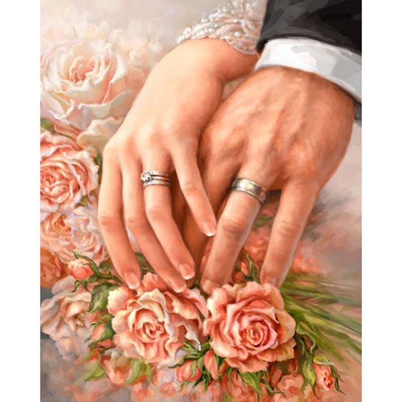 5D DIY Diamond embroidery rose wedding ring picture diamond painting Cross Stitch full drill Rhinestone mosaic wall decor | Дом и сад