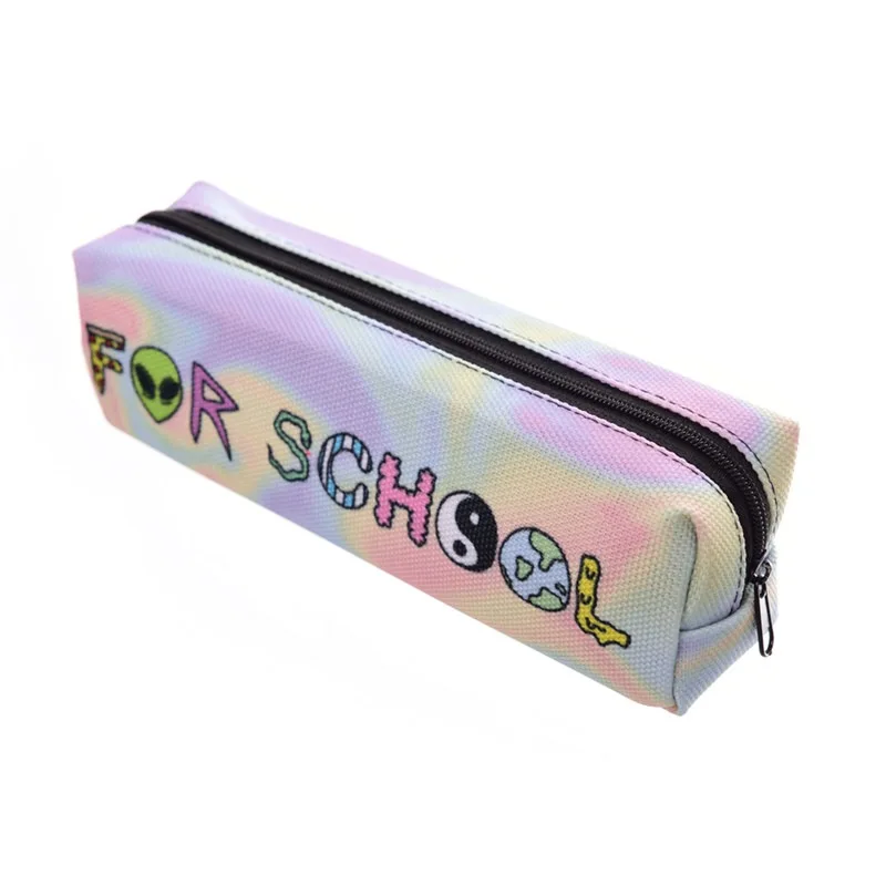 

Creative Kawaii Colorful Alien Pencil Case Canvas 3D Printing Penal School Pencilcase Kids Boys Girls Pen Bag Stationery Pouch