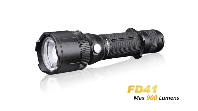 

Original Fenix FD41 900 Lumens XP-L HI LED 360 Degrees Rotary Focusing Tactical Flashlight with Floodlight and Spotlight