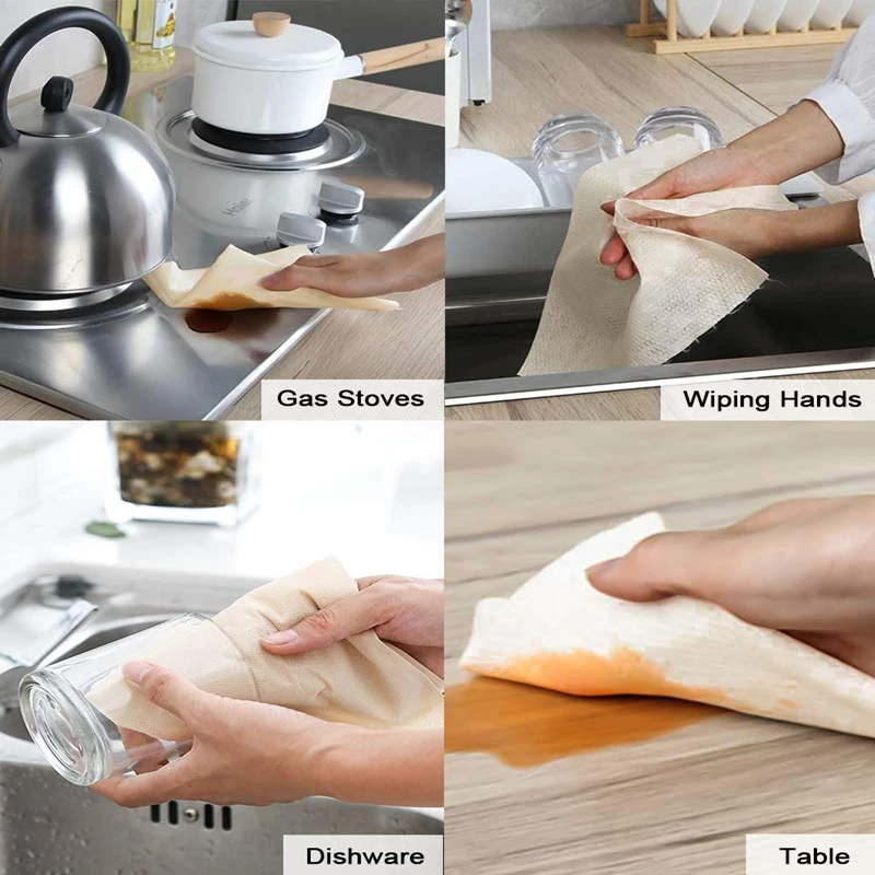 

Reusable Bamboo Paper Towel Eco Friendly Machine Washable Strong Thick Absorbent Paper Towel 50 Reusable Sheets Eco kitchen Roll