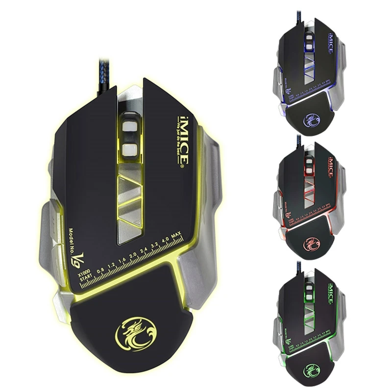 font b laptop b font USB Wired Mouse 3200CPI 7Buttons Colorful BackLight Gamer Mice LED