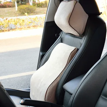 

Office Car Auto Seat Supports Back Cushion And Headrest Neck Pillow Memory Cotton Foam Lumbar Back Support Driver Spine Pain