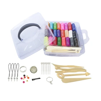 

NICEXMAS 1 Set Clay Soft 24 Color Creative Polymer Clay Plastic Box Clay Tools for Toddler Children Kids