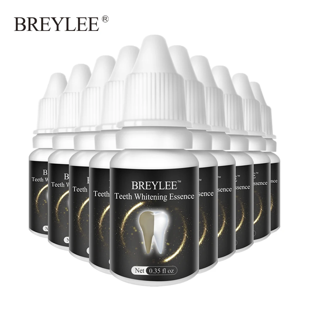 

BREYLEE Teeth Whitening Essence Oral Hygiene Cleaning Serum White Gel Removes Plaque Stains Care Bleaching Dental Tool 10PCS