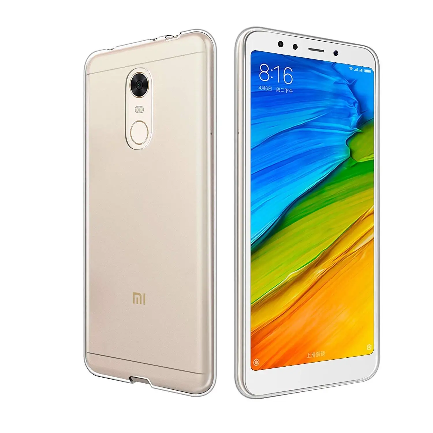 Capa de Silicone Transparente 360 à Prova de Choque Capa para Xiaomi Redmi Plus Proteção Traseira Macia Tpu Bolsas Transparentes Redmi5 Plus Redmi5plus Bolsas de telefone 10 Capa de silicone transparente 360 à prova