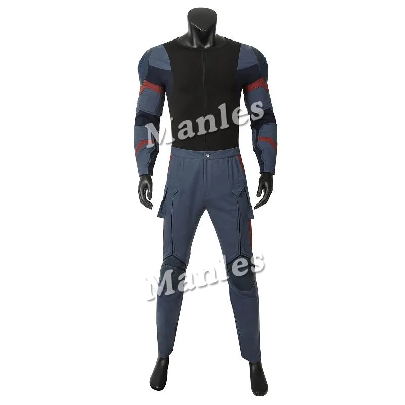Avengers 4 Endgame Costume Captain America Steven Rogers Cosplay Jumpsuit Boots Superhero Halloween Carnival Outfit Custom Made