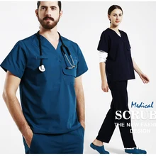 Новое поступление! больница Доктор Медсестры женщина и мужчина с коротким рукавом медицинская одежда хирургическая изоляция медицинская форма наборы скрабов