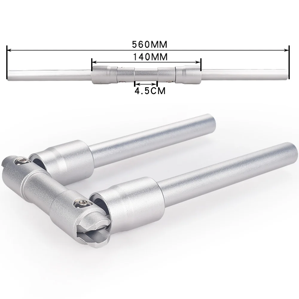 FMFXTR складной алюминиевый руль для велосипеда, ручка для самоката 25,4/31,8 мм, дорожный MTB, складной велосипед, аксессуары, руль - Цвет: No mark silver 560mm