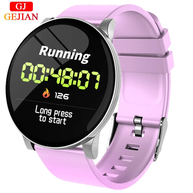 GEJIAN Mens Smart Watch IP67 Waterproof Heart Rate Monitoring Fitness Bracelet Sport Smartwatches For IOS Xiaomi Android - Цвет: Pink