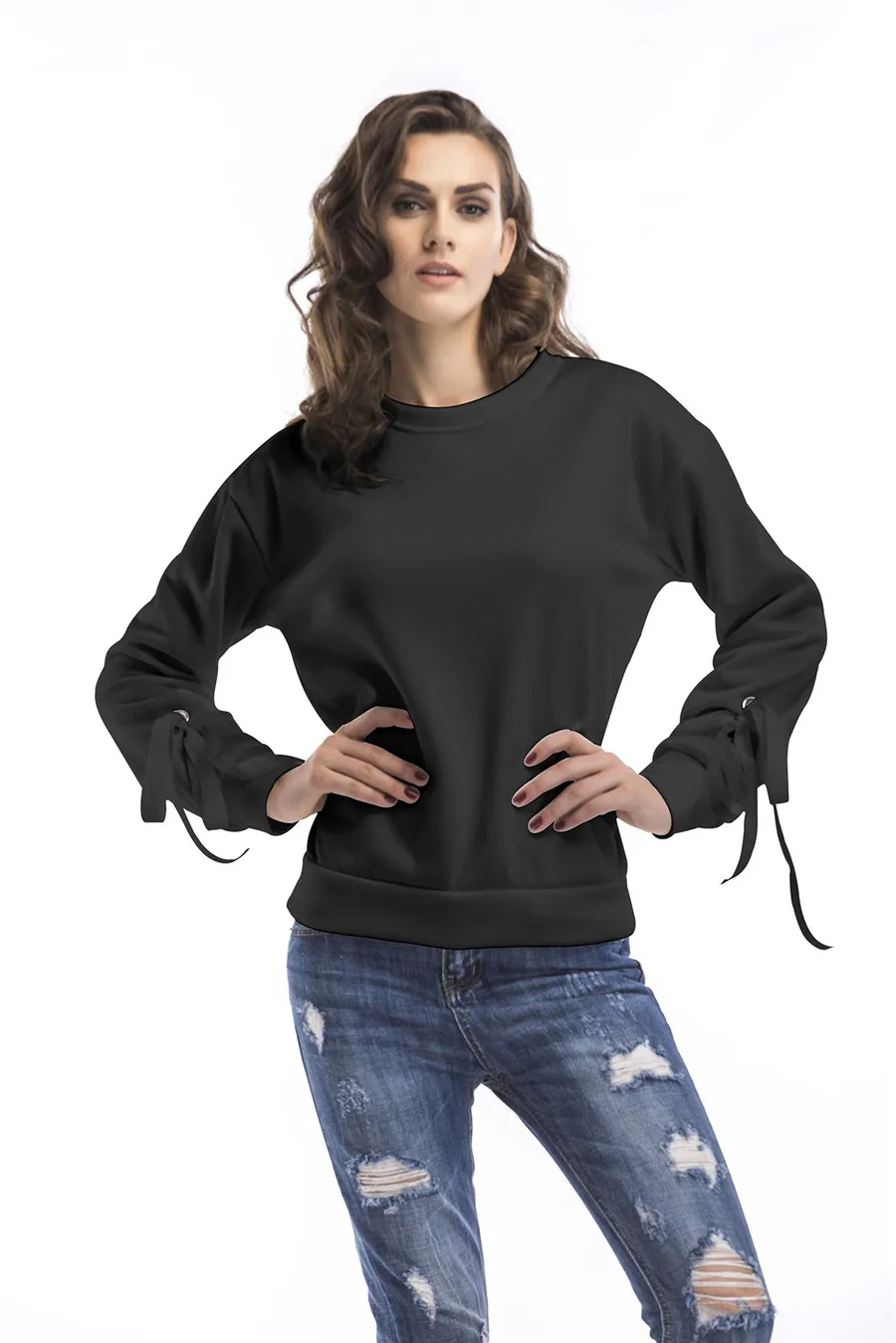 Gladiolus New Fashion Spring Autumn Sweatshirt Women O-Neck Lace Up Long Sleeve Pullover Women Hoodie 2019 Ladies Tracksuit Tops (11)
