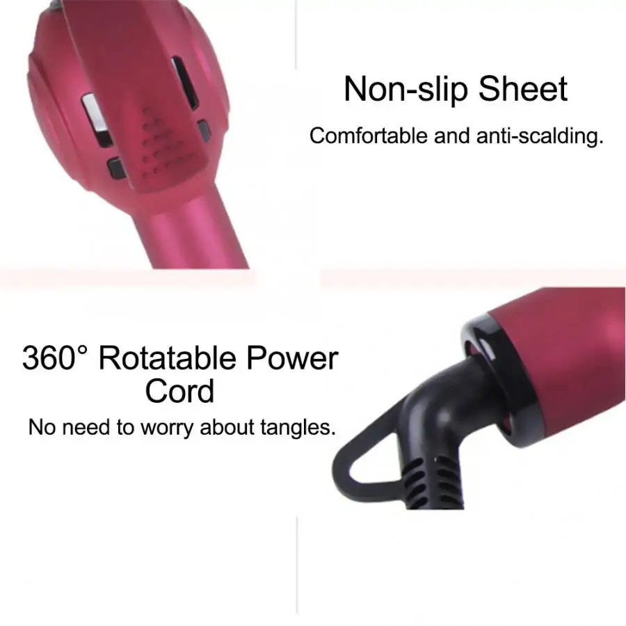 Professional Accessories Hairdresser 9MM Ultrafine Curling Iron Temperature LCD Display Hair Curler Anti-scalding Styling Tool