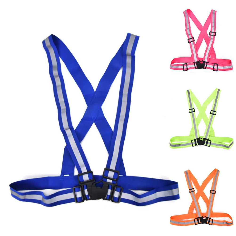 Kids Adjustable Safety Security Visibility Reflective Vest Gear Stripes Jacket for Outdoor Night Riding Hiking Cycling Riding