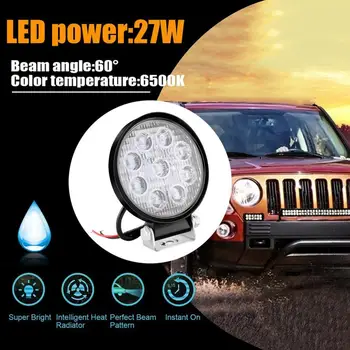 

1pcs 4 Inch 27W 12V 24V LED Work Light Spot/Flood Round LED Offroad Light Lamp Worklight for Off road Motorcycle Car Truck