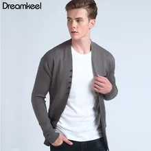Бренд, горячая Распродажа, мужской Однотонный свитер средней длины, кардиган, Тренч, мужской повседневный осенний однотонный кардиган, мужской свитер Y