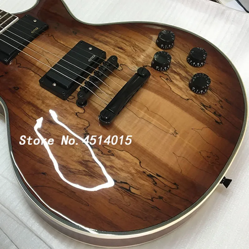 

Factory direct electric guitar map pattern lazy wood grain veneer black accessories can be customized all kinds of electric guit