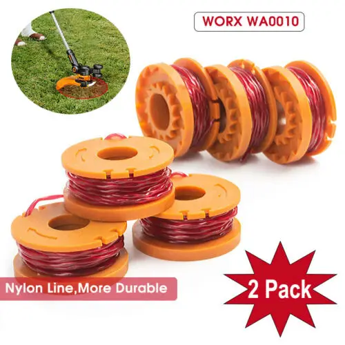 

2-Pack 10ft WORX WA0010 Replacement Spool Line For Grass Trimmer/Edger WG150-175
