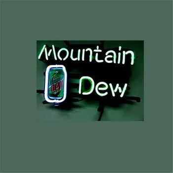 

NEON SIGN For MOUNTAIN DEW SODA Signboard REAL GLASS BEER BAR PUB display RESTAURANT outdoor Light Signs 17*14"