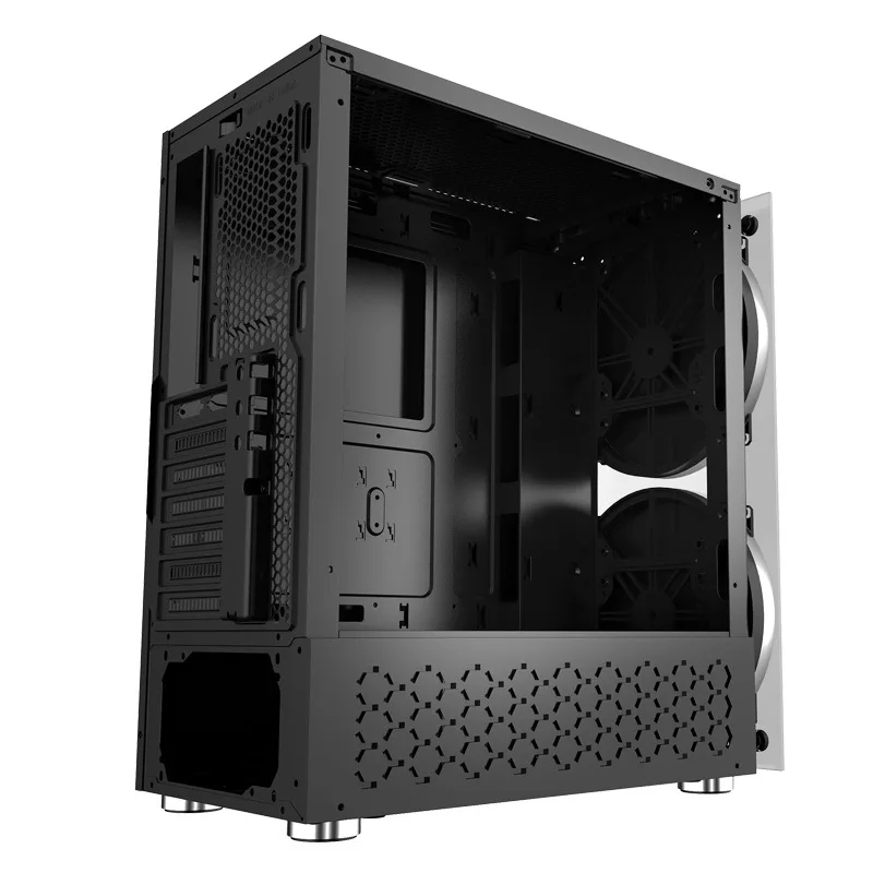 40*20.5*45CM RGB Computer Double Side Tempered Glass Panels PC chassis case ATX Gaming Water Cooling PC box with 2 colorful Fans