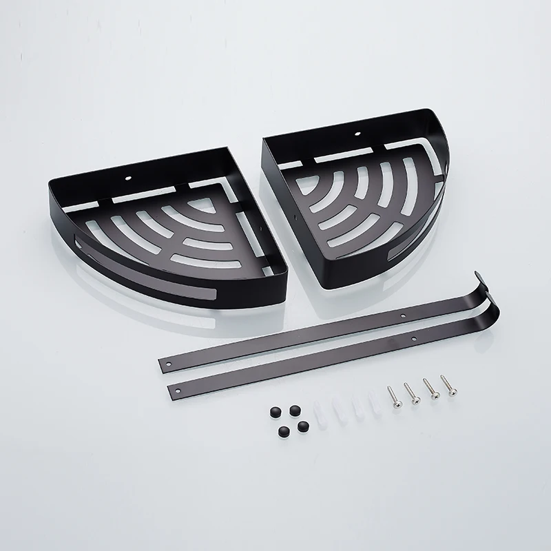 Günstig Edelstahl 304 Schwarz bad ecke regal dusche zimmer rack für körper waschen flasche wc ecke tisch regal rack halter