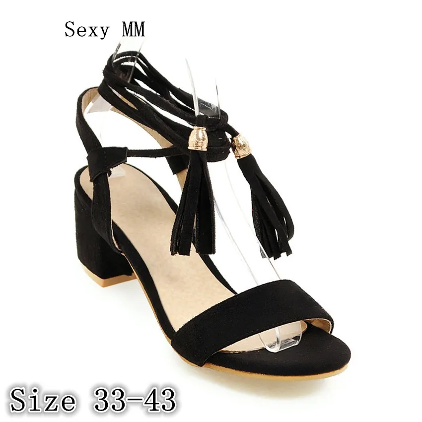 

Women Gladiator Sandals Square High Heels Peep Toe Pumps Summer Shoes Woman High Heel Sandals Plus Size 33 - 40 41 42 43