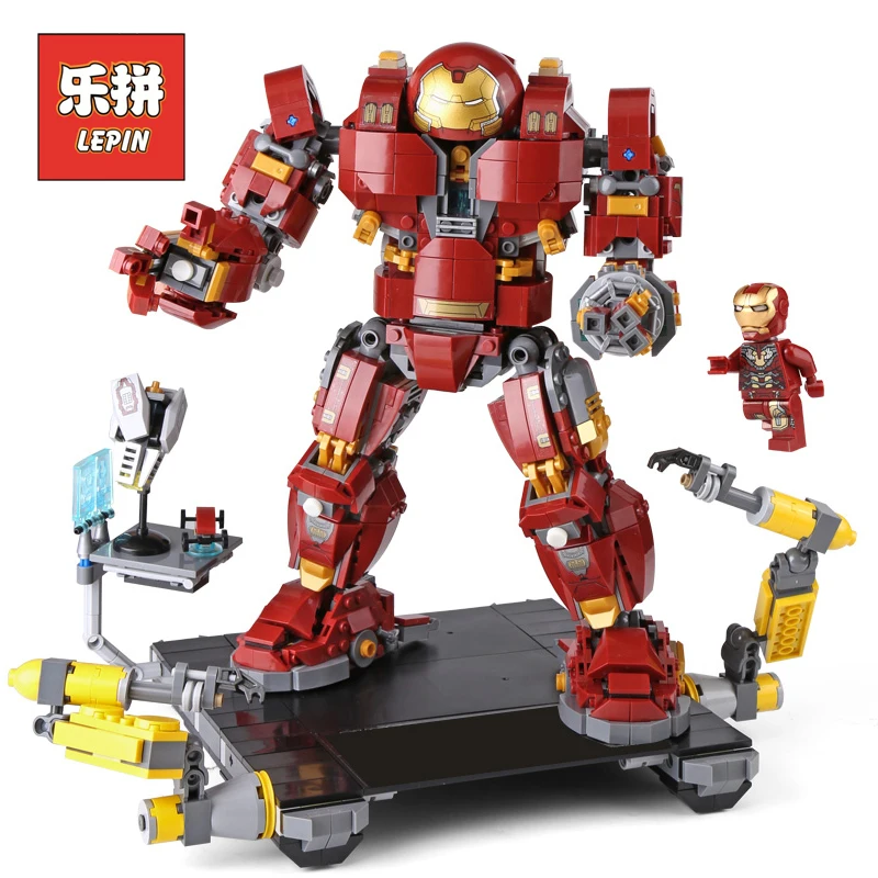 

Lepin 07101 Super Series Heroes the 76105 Iron Man Anti Hulk Mech Set Robot Model Building Bricks Blocks Children Birthday Gifts