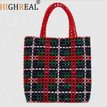 HIGHREAL/Новое поступление, женские жемчужные сумочки ручной работы, Bolsa Feminina, сумка из бисера, клатч, сумка для выхода, винтажный топ-ручка, красный