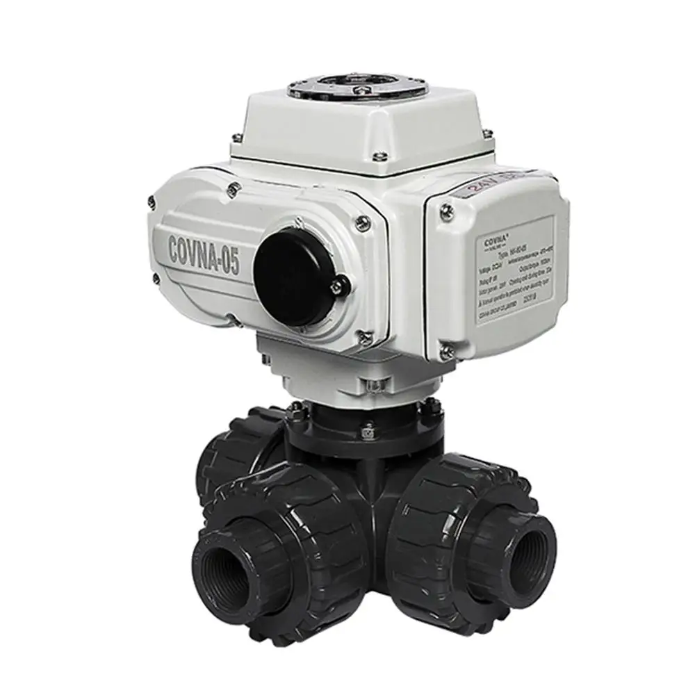 PVC 3/4inch Motorized 3 Ways Ball Valve Modulating Type 4 20mA Double
