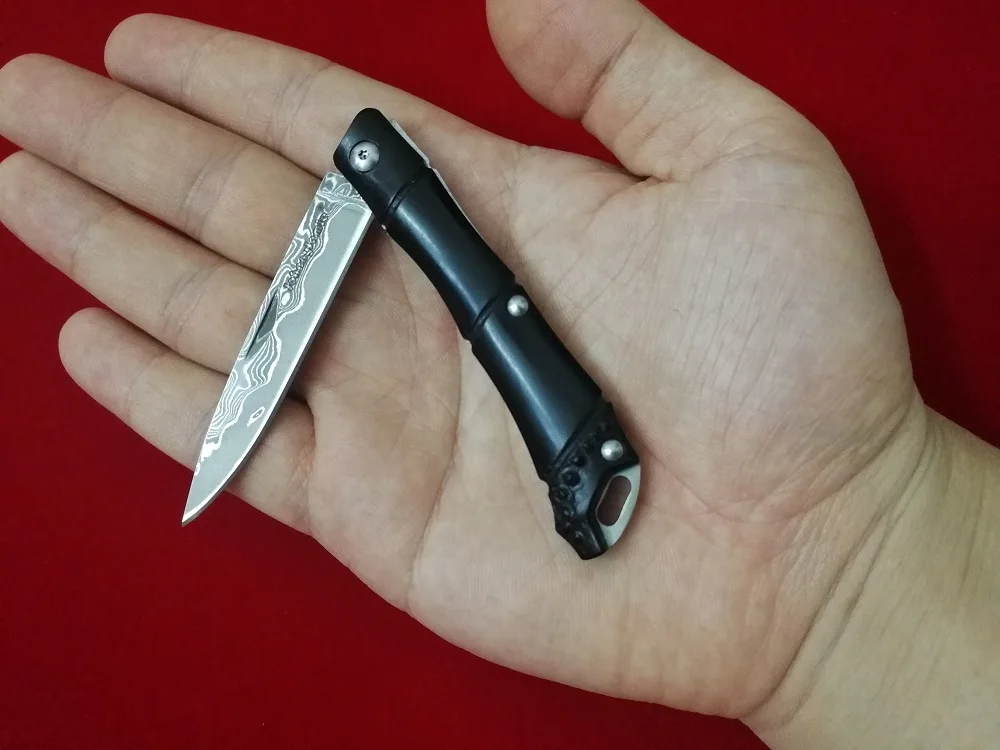 Фирма jonnyjamie UK PEN1 карманный нож складное лезвие VG10 Дамасская сталь с черной эбеновой ручкой резьба по дереву мини EDC нож s