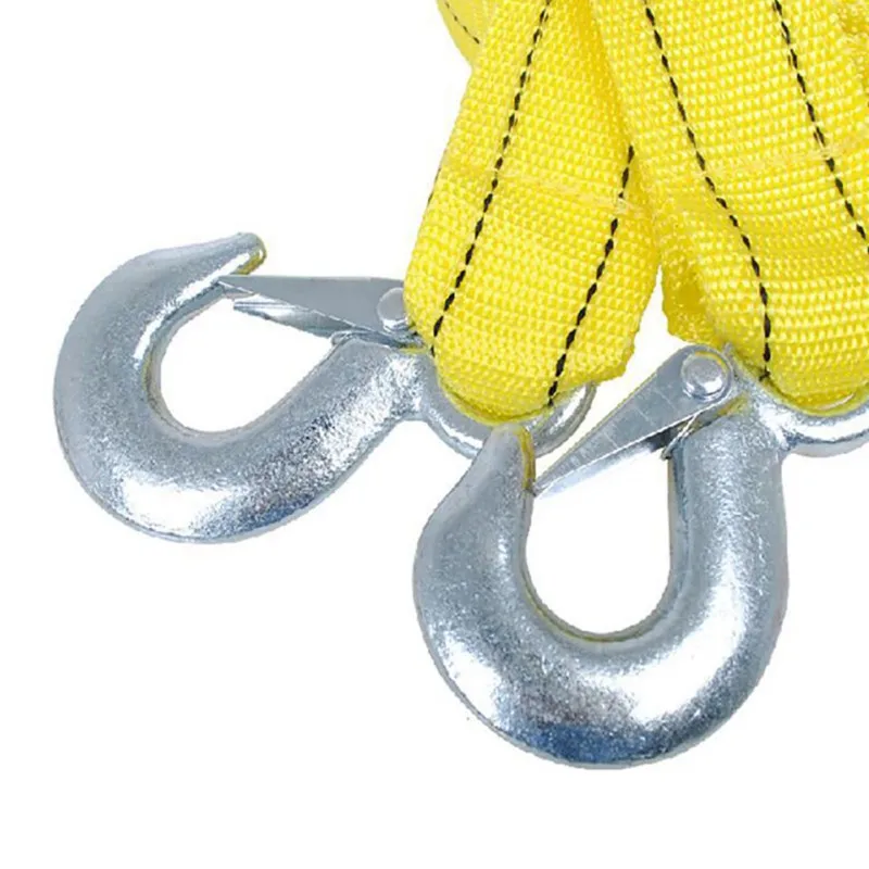 4 M 5 طن مزدوجة سيارة السحب كابل حزام خطاف الجر حبل مع 2 خطاف عاكسة مزدوجة طبقة الثقيلة سحب حزام ل السيارات