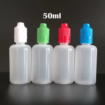 

100pcs 50ml LDPE Empty Plastic Dropper Bottles With Tamper Evident Childproof Caps and Neele Tips for E liquid E juice Nail Gel
