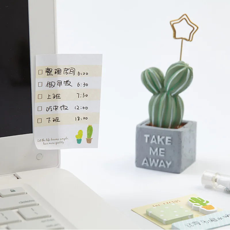 NOVERTY Cactus Cute клейкая бумага для заметок Канцтовары Kawaii Stickers Скрапбукинг Бумажные