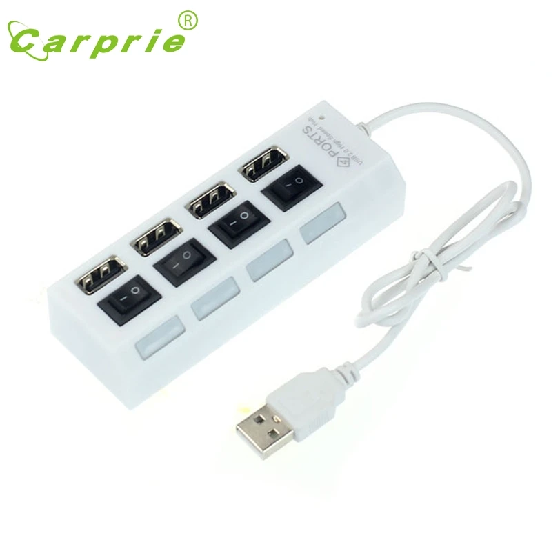 Светодиодный концентратор CARPRIE новинка 4 порта USB 2 0 переключатель питания для ПК