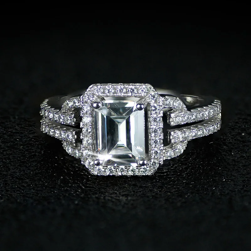 Original real 925 Sterling Silver Ring Finger anel aneis CZ Stone for Women Jewelry Pure Wedding Engagement personalized R2101S
