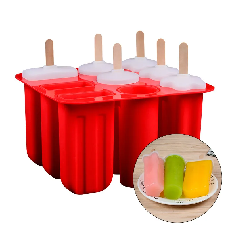 

FUNBAKY DIY Silicone Ice Cream Mold Frozen Maker Popsicle Molds Freezer Reusable Silicone Ice Pop Mold Lolly Moulds With Sticks