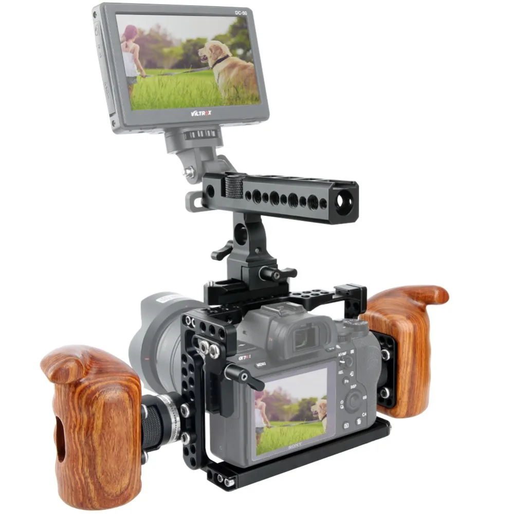 NICEYRIG для камеры sony A7RIII/A7MIII/A7RII/A7SII/A7III/A7II, комплект с деревянной ручкой, HDMI Cable Clamp ARRI Mount