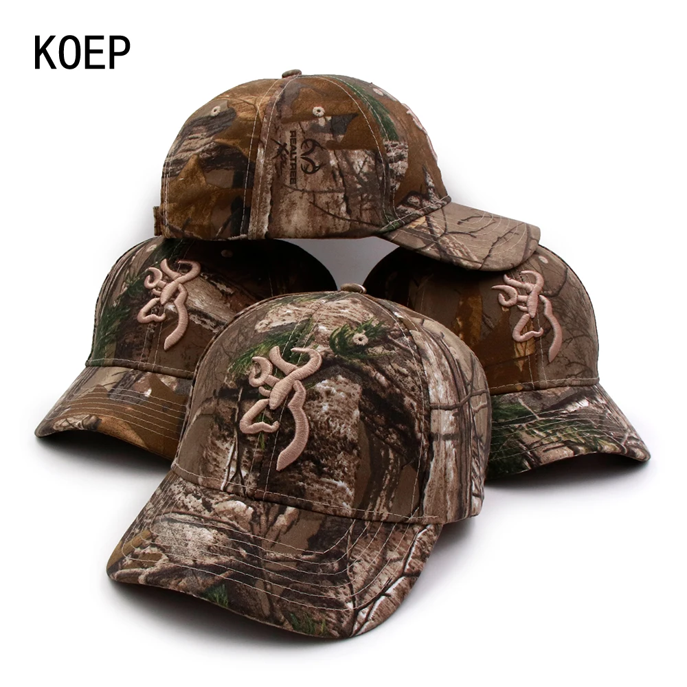 KOEP Browning Camo Baseball Cap Fishing Caps Men Outdoor Hunting Camouflage Jungle Hat Airsoft Tactical Hiking Casquette Hats