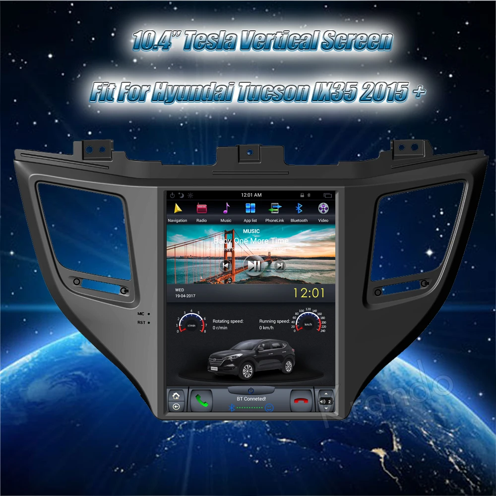 Excellent Krando Android 8.1 10.4" Tesla Vertical screen car audio radio gps player for Hyundai Tucson IX35 2015-2017 multimedia system 1