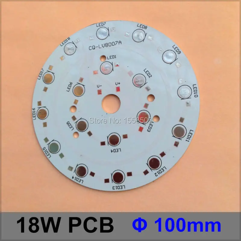 

50 Pcs/lot LED Aluminum Base 100mm 18W Round Diameter LED High Power PCB LED Lamp Plate Circuit Base For 18W Board