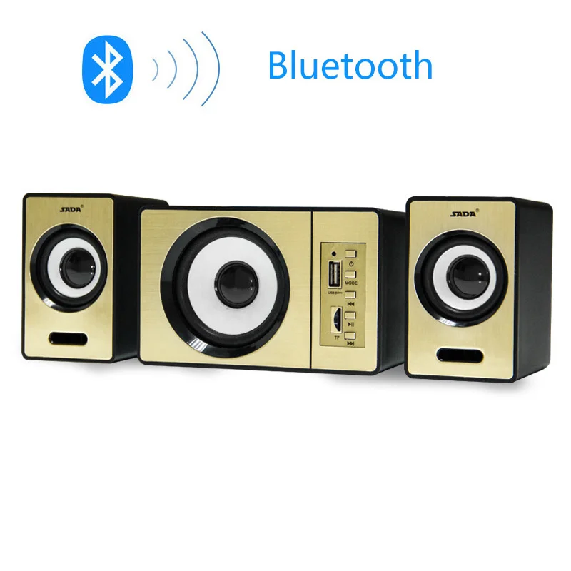 Bluetooth/AUX/TF/USB колонки SADA D 200D Plus 2 1 3 канальный сабвуфер мультимедийная звуковая