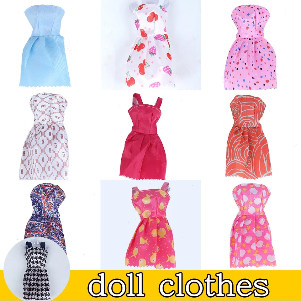 

Allaosify 10 Pcs girls BJD dolls Clothes Multiple colors and multiple styles are randomly sent Doll Accessories