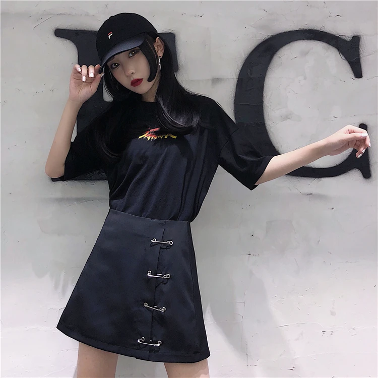 Женская хипстерская повседневная юбка ulzzang однотонные хипстерские юбки в