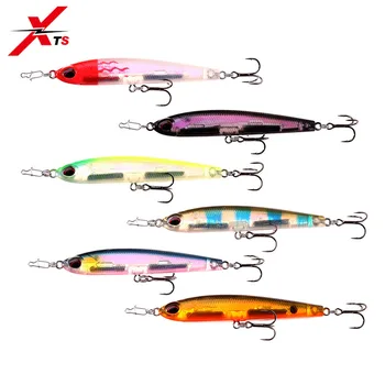 

XTS Fishing Lure 6 Pieces/ Lot 70mm 40mm Wobblers Artificial Pencil Bait 3D Real Fish Eyes Sinking High Quality Swimbait S4503