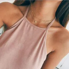 2017 Simple Gold Color Love Heart Choker font b Necklace b font For Women Multi Layer