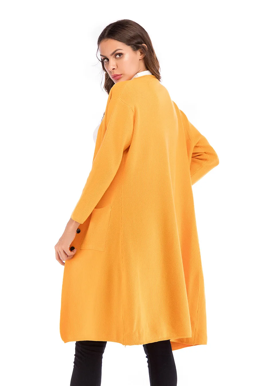Gladiolus New 2018 Casual Autumn Winter Sweater Women Long Sleeve Button Pocket Knitted Long Cardigan Women Jumper Sweater Coats (29)
