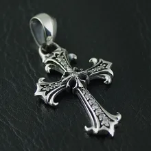 Thailand restore ancient ways 925 sterling silver Thai silver gothic set auger the cross pendant
