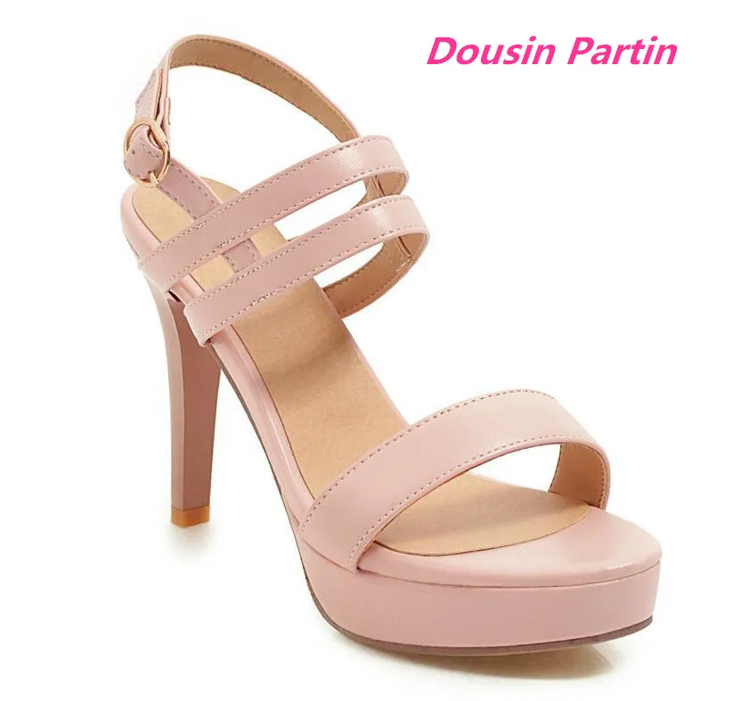 As Toe as Pic Mujeres Dousin La Sandalias De Plataforma Cuero Pu Partin Peep Tacón Boda Las Pic Fiesta Zapatos Alta Bombas Hqg6FTpwq