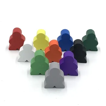 

20 Pieces Wood Game chess Board Game Accessories For Meeples Carcassonne Wooden Pieces 10 colors